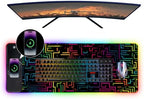 Wireless Charging RGB Gaming Mouse Pad, 31.5 x 11.8 Inch Extended Mouse Mat with Neon Geometric Line Design, LED Desk Pad with 7 Lighting Modes, Non-Slip Base for Gaming & Office - Image 4