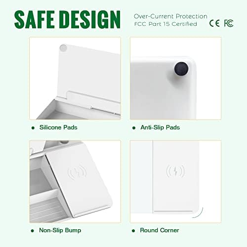 SELEAD Desktop Glass Whiteboard with Wireless Charger and Storage, White - Image 4