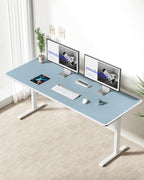 YSAGi Leather Desk Pad Protector, Office Desk Mat, Large Mouse Pad, Non-Slip PU Leather Desk Blotter, Laptop Desk Pad, Waterproof Desk Writing Pad for Office and Home (Ice Blue,55" x 24") - Image 4