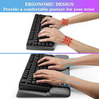 Computer Keyboard Stand with Wrist Rest, Ergonomic Tilted Keyboard Holder - Keyboard Riser with Wrist Pad - Keyboard Tray Support for Office Home - Gray - Image 3