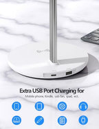 Miroddi Headphone Stand with Wireless Charger, Independent USB Charging Port, 5 in 1 Charging Station Headset Holder Rack for AirPods Max/Pro/4/3/2, iWatch, iPhone, Samsung and Desk Headphones, White - Image 5