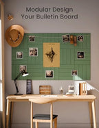 Fluxynara 48" x 36" Large Felt Bulletin Board，Botanical Green - Image 5