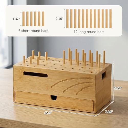 Homde Office Charging Station Organizer: 2 Layer Charger Holder (Natural) - Image 3
