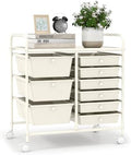LDAILY 9 Drawer Rolling Storage Cart, Rolling Cart with Drawers for Classroom, Art Supply Craft Organizer on Wheel with Metal Frame & Handles for Home Office School by LDAILY