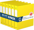 Premium Economy 3-Ring Binder, Spine Label, 1.5" Round Rings, Yellow, 6 Pk by DAVISGROUP