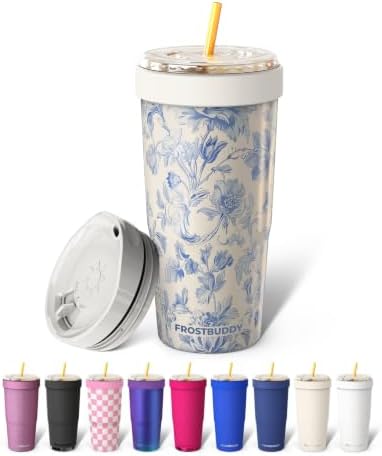 Frost Buddy Togo Buddy 30oz Tumbler - Spill-Proof Flip Lid (Bluefloral) by FrostBuddy