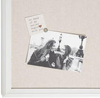 U Brands Farmhouse White Frame, 20 x 30 in, Linen Pin Bulletin Board - Image 2