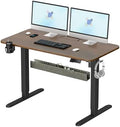 Standing Desk with Hidden Cable Management Tray,55x24,Walnut by ERGOCOLLECT