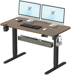 Standing Desk with Hidden Cable Management Tray,55x24,Walnut by ERGOCOLLECT