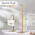 2 Pack Purse Holder Handbag Display Stand: Gold Hanger Rack for Bags, Purses, and Wreath, Adjustable Hook Stand for Tabletop, Closet, and Retail Use for Vendors - Image 3