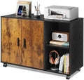 DEVAISE Office File Cabinet, Rolling Printer Stand, Rustic Brown by DEVAISE