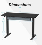 Standing Desk with Hidden Cable Management Tray,48x24,Black - Image 3