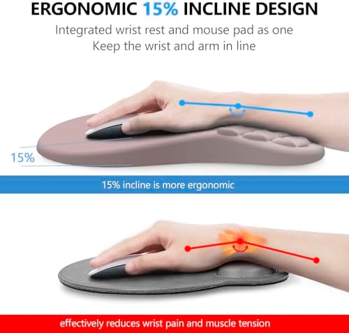 Ergonomic Mouse Pad Wrist Support, 2 in 1 Keyboard Wrist Rest Set - Image 2