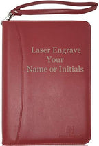 Customized Burgundy Zippered Portfolio Binder with Junior Legal 5x8 Notepad - Engraved PU Leather Business Padfolio Organizer Folder with 8" Tablet Sleeve & Gift Box by Lautus Designs by LautusDesigns