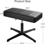 VECELO Under Desk Footrest, PU Ergonomic Foot Rest with Comfort Padding, Height Adjustable for Relieving Leg Pain, Stiffness, and etc, Black - Image 2
