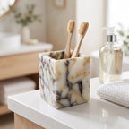 Natural Calacatta Viola Marble Makeup Brush Holder, Pen Holder - Image 5