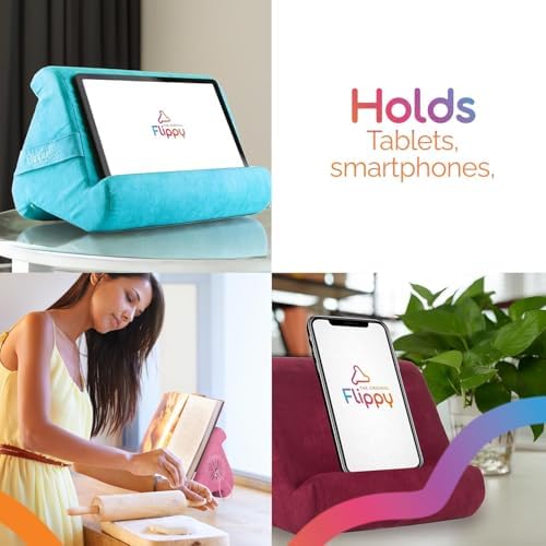 Flippy Original Tablet Pillow Stand & iPad Holder, Gift for Book Lovers & Readers, Multi-Angle Stand with Storage for Lap, Desk & Bed, Compatible with Kindle, Fire, iPad & Samsung, BlueHue 4.0 - Image 6