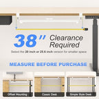 suptek Large Keyboard Tray Under Desk Pull Out with C Clamp Mount, Computer Keyboard & Mouse Tray, 34 (38 Including Clamps) x 11.8 inch Slide-Out Platform Computer Drawer for Typing, White, DSF1LW - Image 2