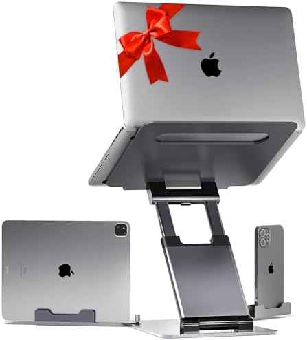 Lifelong 20" Tall Adjustable Laptop Stand with Phone & Tablet Holder by LIFELONG