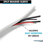 Kable Kontrol Braided Cable Sleeve Split Wrap 1-1/4" 50 Ft - Platinum Gray - Image 3