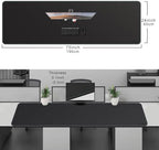 CENNBIE Leather Desk Mat Protector, XXL 74.8" x 23.6" Extra Large Leather Office Desk Pad Mat for Full Desk, Computer Desk Mat on top of desks - Oversized Large Mouse Pad (Black) - Image 2
