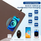Wireless Charging Desk Mat, Mouse Pad, Brown-R, 32 * 16inch - Image 4