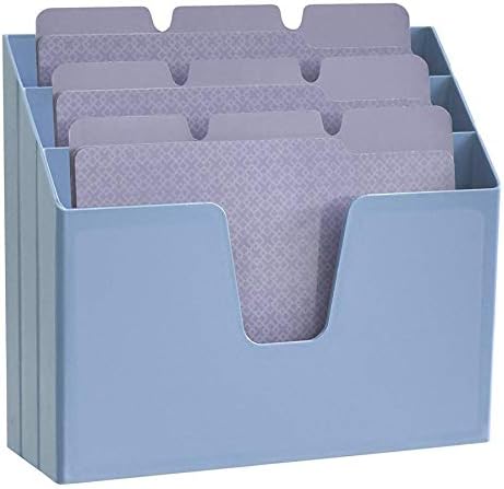 Acrimet Horizontal Triple File Folder Organizer Sorter, Letter Size, Blue - Image 5