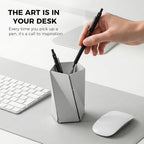 WHITE DESIGN Origami Pen Holder with Gift Box, Premium Aluminum Desk Art - Image 2
