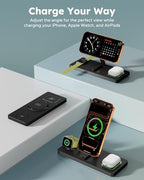 Foldable 3 in 1 Charging Station for Magsafe, Phone and Watch Charger Stand for Apple Devices, Wireless Desk Charger Dock for iPhone 17 16 15 14 13 12 Series, Apple Watch and Airpods - Image 5