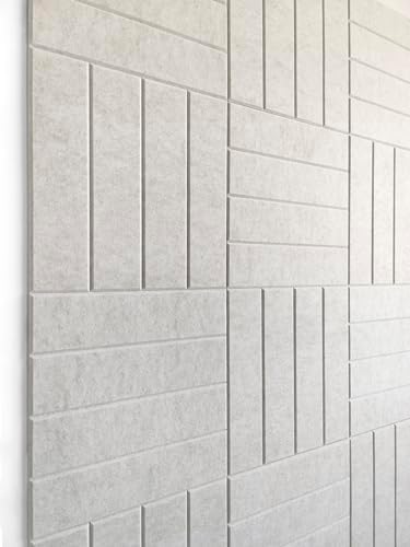 Felt Bulletin Board Tiles | Modern Cork Board Alternative | Large Cork Boards for Walls | Aesthetic Felt Wall Panels for Office & Home Decor | Pinboard & Photo Board (12-Pack) | Ivory - Image 2