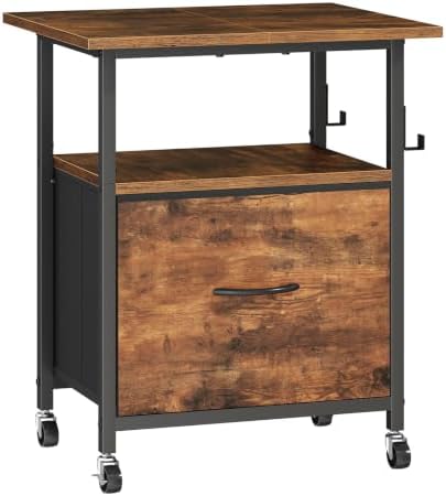 HOOBRO Printer Stand with File Drawer, 2 Tier Under Desk Printer Table by HOOBRO