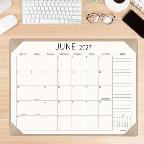Desk Calendar 2026-2027 Large 22x17 inch, July 2026 to December 2027, 18 Months Big Desk Pad Calendar with Desktop Mat for Home Office School Planning, Apricot - Image 2