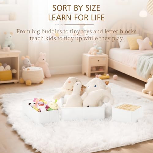 Criusia 26 Pack Drawer Organizer for Clothes, Foldable Dresser Dividers with 3 Sizes, Fabric Storage Bins – White - Image 3