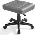 VECELO Under Desk Footrest, PU Ergonomic Foot Rest with Wheels, Comfort Padding, Height Adjustable for Relieving Leg Pain, Stiffness, and etc, Gray by VECELO