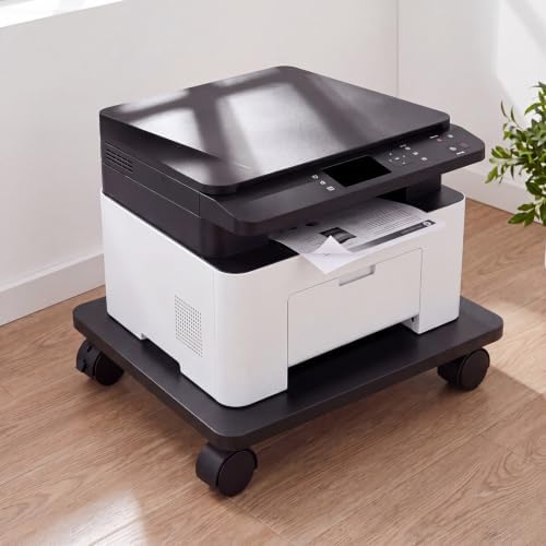 Beeveer 2 Pcs Black Under Desk Printer Stand 15.8 x 13.8 x 3.2 Inches - Image 6