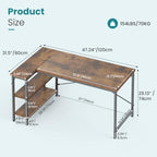 OLIXIS 47 Inch L Shaped Desk, Corner Computer Gaming Desks with Shelves - Image 3