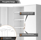 VINGLI Large Metal Storage Cabinet with 2 Doors and 5 Adjustable Shelves, Upgraded Height & Wide & Deep, 40''W x 20''D x 72''H, Oversized Garage Storage Cabinet with Wheels and Locks (White) - Image 6