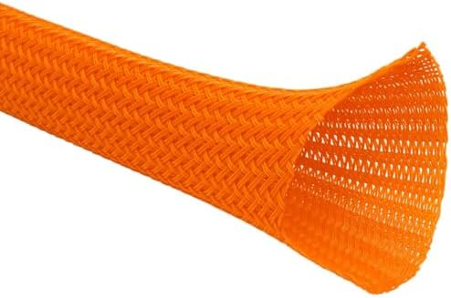 Kable Kontrol Braided Cable Sleeve Split Wrap 1" 50 Ft - Orange by KABLEKONTROL%C2%AE