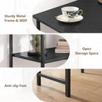 VECELO Small Corner Desk, Triangle Computer Desk with Storage Shelves for Small Spaces, 33 x 30 inches Corner Makeup Table for Home Office Bedroom, Black - Image 5