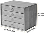 Desktop File Cabinet - Solid Wood Storage Box - Desktop Organizer, with Drawers Desktop File Cabinets, Multilayer Desktop Organizer Storage Box, Office Desktop Drawer Typ,4 Drawer - Image 2