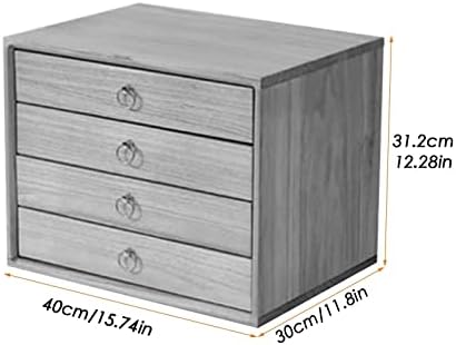 Desktop File Cabinet - Solid Wood Storage Box - Desktop Organizer, with Drawers Desktop File Cabinets, Multilayer Desktop Organizer Storage Box, Office Desktop Drawer Typ,4 Drawer - Image 2