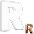 13.8" Extra Large Acrylic Letter Charcuterie Board Box, Reusable Fillable Letter Cake Candy Dish Display Serving Tray for Birthday Anniversary Party Decoration (R) by RUFHVTY