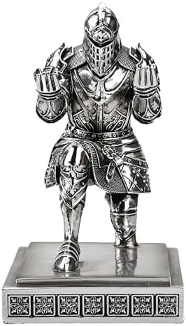 King's Guard Knight Pen Holder with a Letter Opener Desk Organizers Silver - Image 2