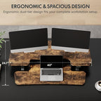 FLEXISPOT 40" Electric Standing Desk Converter, Motorized Sit to Stand Desk Riser, Height Adjustable Desktop Dual Monitor Workstation with Large Keyboard Tray, Rustic Color - Image 5