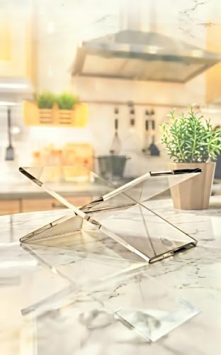 Acrylic Book Stand X-Shaped Clear Collapsible Cookbook Holder Large - Image 5