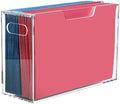 DINGHUO Legal Size File Organizer, Acrylic Protable Hanging File Organizer with Handles, Clear Storage File Folder Holder Filing Box Crate for Desk, School, Office Supplies - 1 Pack by DINGHUO