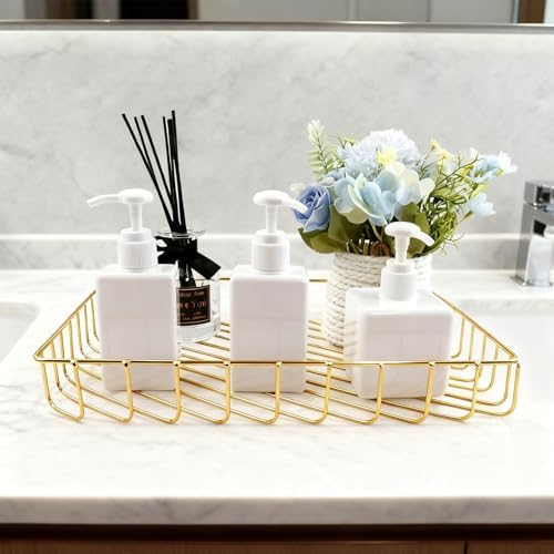 3 Pack Wire File Tray Gold Paper Desk Organizer Magazine Storage Basket Bin for Office Home Classroom School Pantry Kitchen Living Room - Image 5