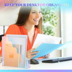 Engrowtic 2 Pcs Iridescent Acrylic Magazine File Holders, Water Ripples Vertical File Organizer, Colorful Acrylic Folder Organizers for Desk Office Classroom Decor Document Storage Back to School - Image 2