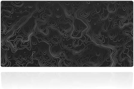 Gamer Boss - Gaming Mouse Pad - 48 x 24 Inches - 4mm Thick with Stitched Edges, Non-Slip Rubber Base, Premium Cloth Mousepad, Desk Mat for Laptop, Keyboard, Computer & PC (Mega, Topographic) by GamerBoss