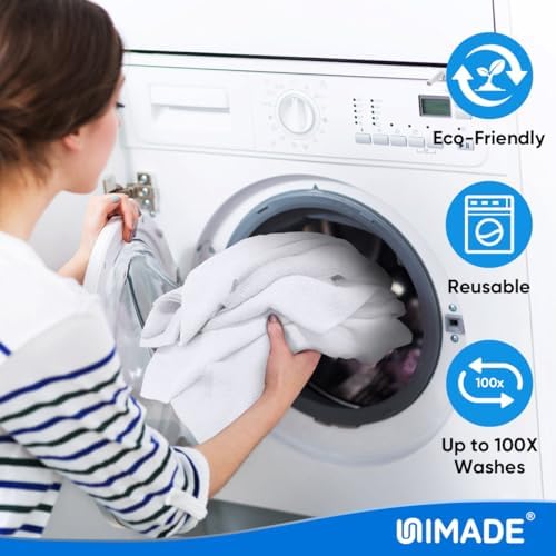 UNIMADE Shop Towels Rags, 150 Pack Reusable Shop Rags Bulk Microfiber Cleaning Cloth Lint Free Cleaning Towels for Car Kitchen Automotive Bar Mechanic Restaurant Garage, 11.5"x 11.5", White - Image 6